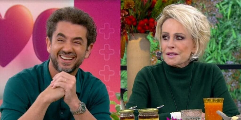 Ana Maria constrange Felipe Andreoli com pergunta indiscreta sobre tamanho de bitelo: “Grande?”