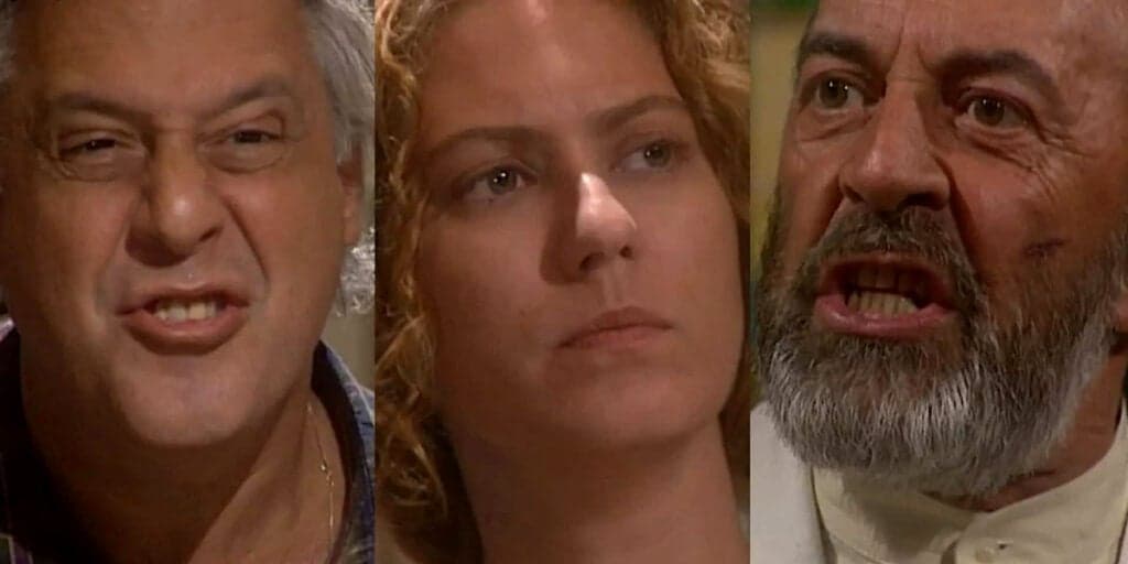 O Rei do Gado - Bruno e Geremias batem-boca por venda de fazenda e Luana é obrigada a intervir