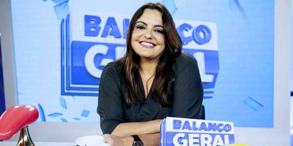 Fabíola Reipert no "Balanço Geral", da Record (Foto Reprodução/Internet)