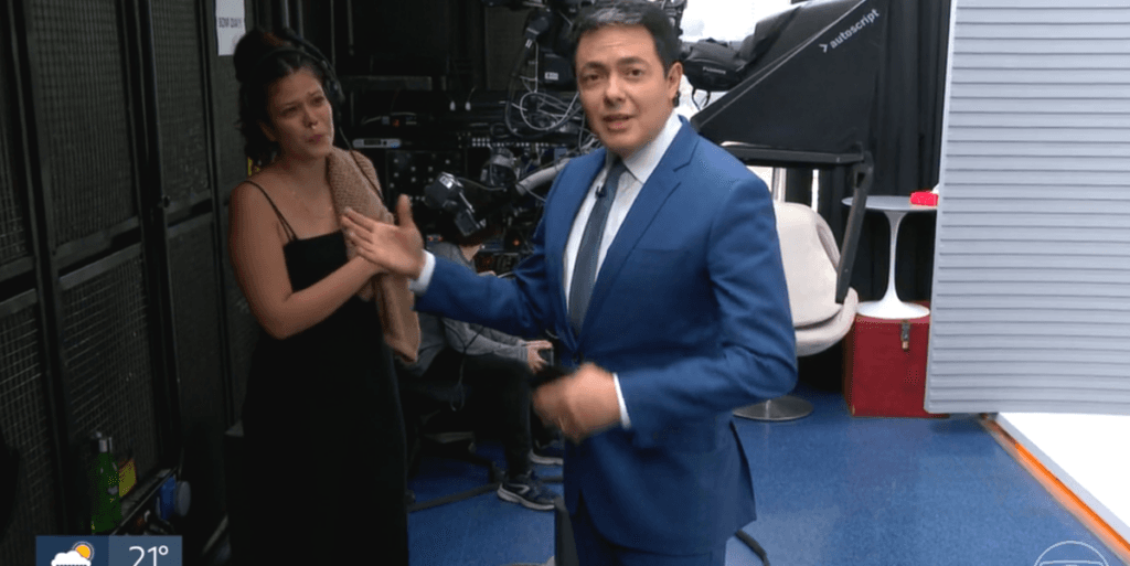 Alan Severiano vai para trás das câmeras e exibe funcionária da Globo aos prantos ao vivo