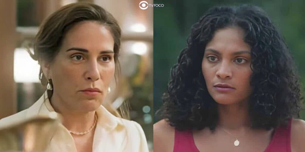 Terra e Paixão - Ao descobrir romance de Daniel e Aline, Irene engana o filho e ameaça a mocinha de morte