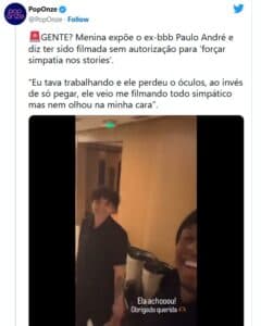 Paulo André foi acusado de forçar simpatia (Foto: Reprodução / Twitter)