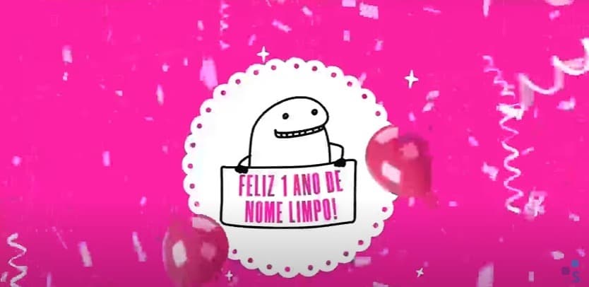 Serasa resolveu presentear aqueles que completaram 1 ano com o nome limpo (Reprodução: Youtube)