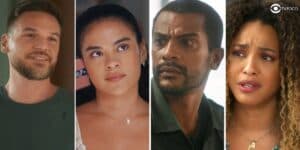 Theo, Jenifer, Ben e Sol em Vai na Fé (Foto: Reprodução / Globo / Montagem TV Foco)
