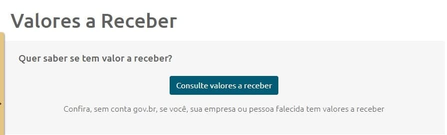 Sistema de Valores a Receber do Banco Central (Foto: Reprodução)