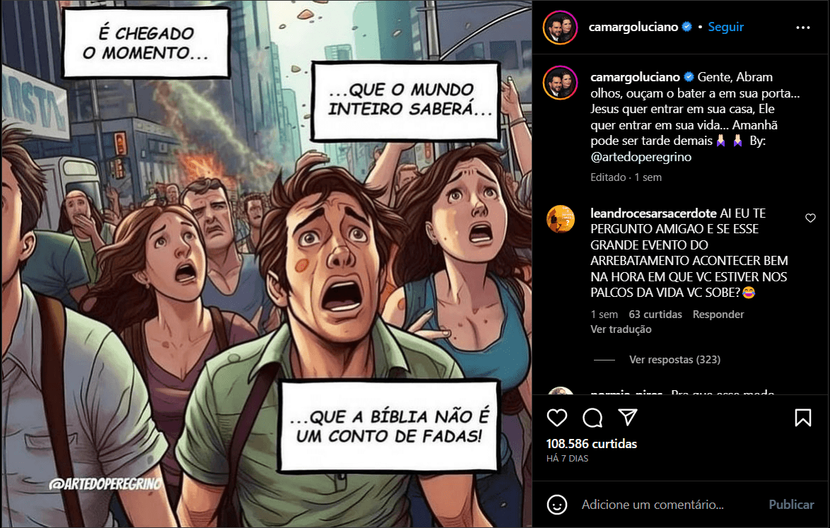 Luciano Camargo publicou recado nas redes sociais. Foto: Reprodução/Internet