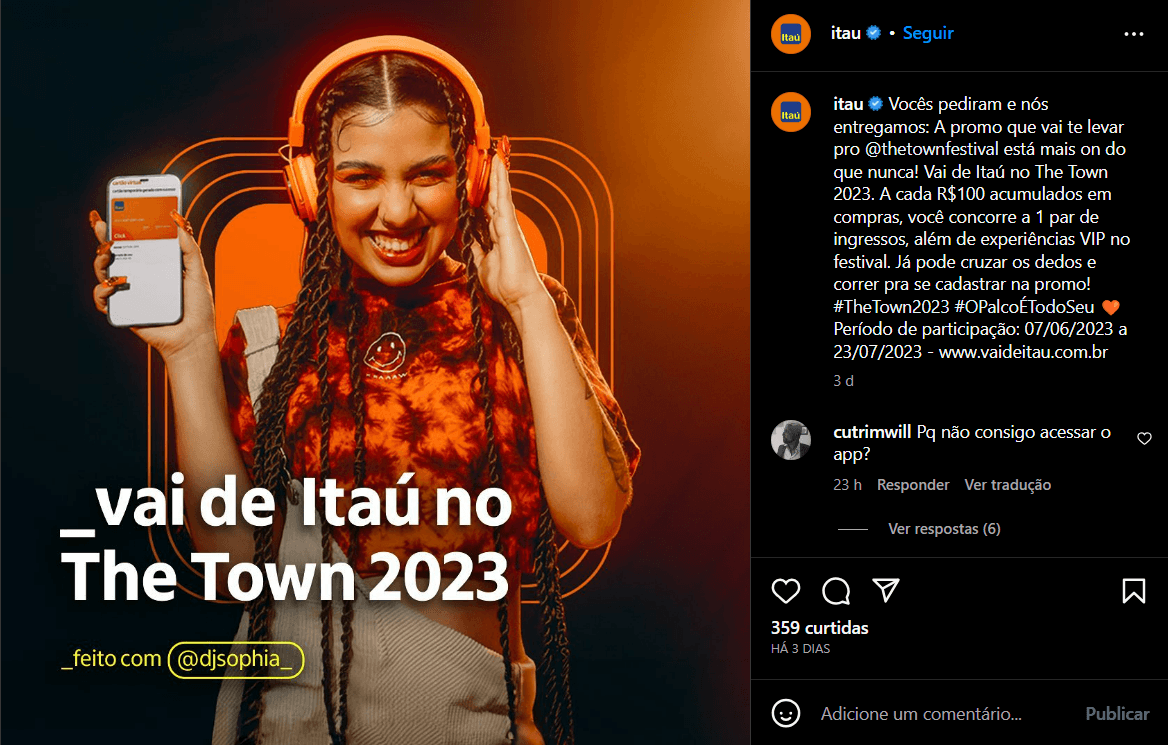 Comunicado do Itaú. Foto: Reprodução/Internet