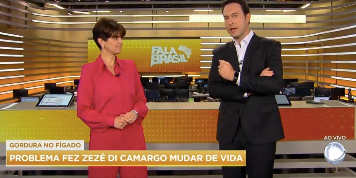 Mariana Godoy e Eduardo Ribeiro no Fala Brasil (Foto: Reprodução / Record) 
