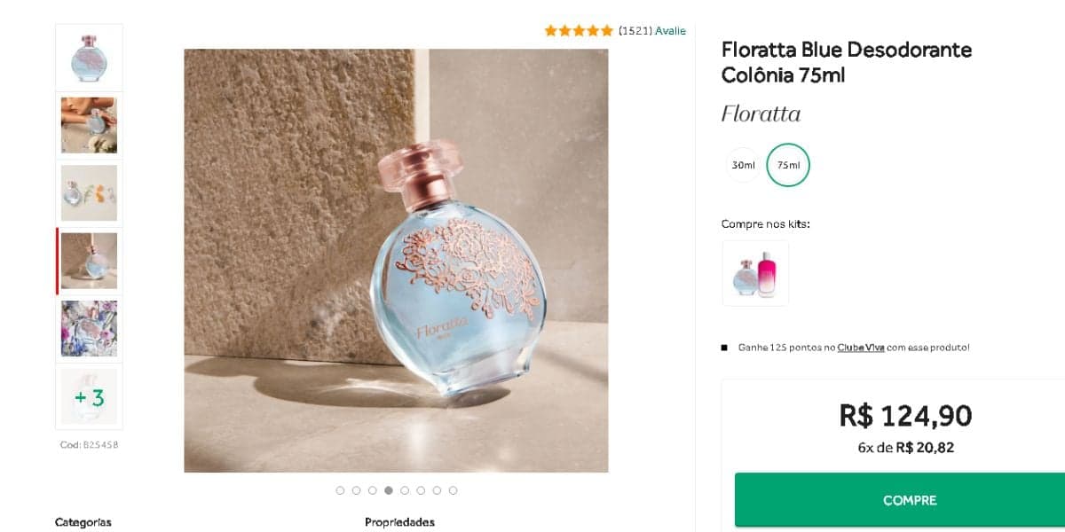 Floratta perfume desodorante colônia (Reprodução - O Boticário)