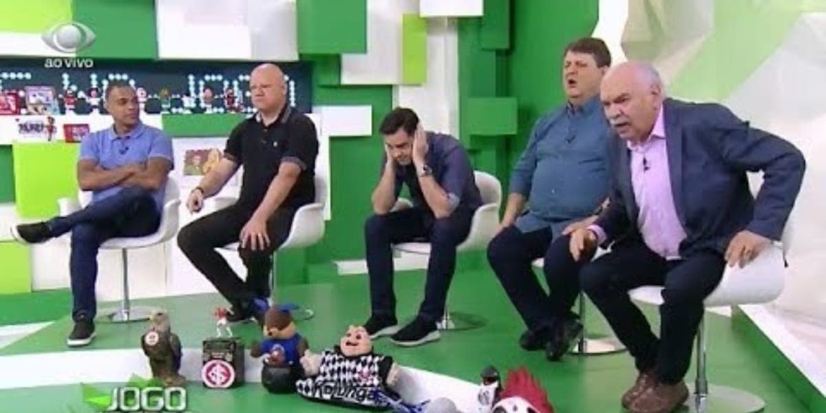 Elenco do Jogo Aberto na época em que o jornalista fazia parte (Reprodução: Band)
