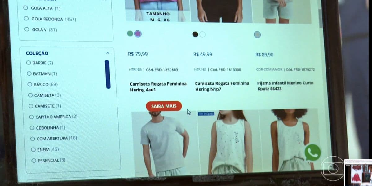 Site da Shein (Foto: Reprodução / Bom Dia Brasil da Globo)