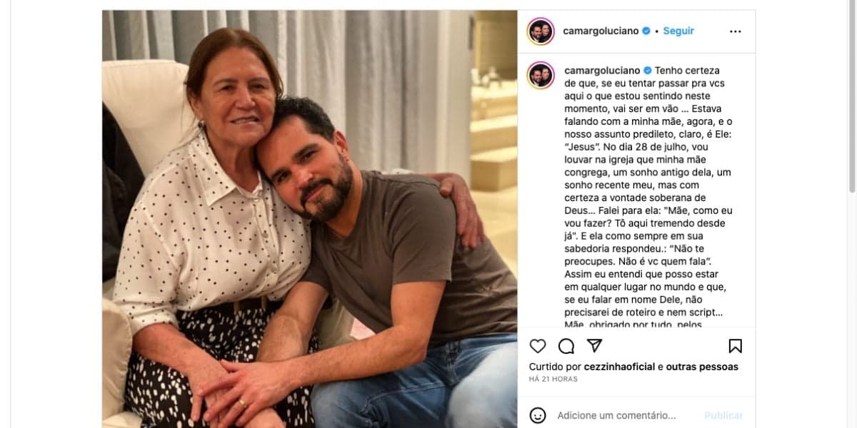Anúncio de Luciano Camargo (Foto: Reprodução / Instagram)