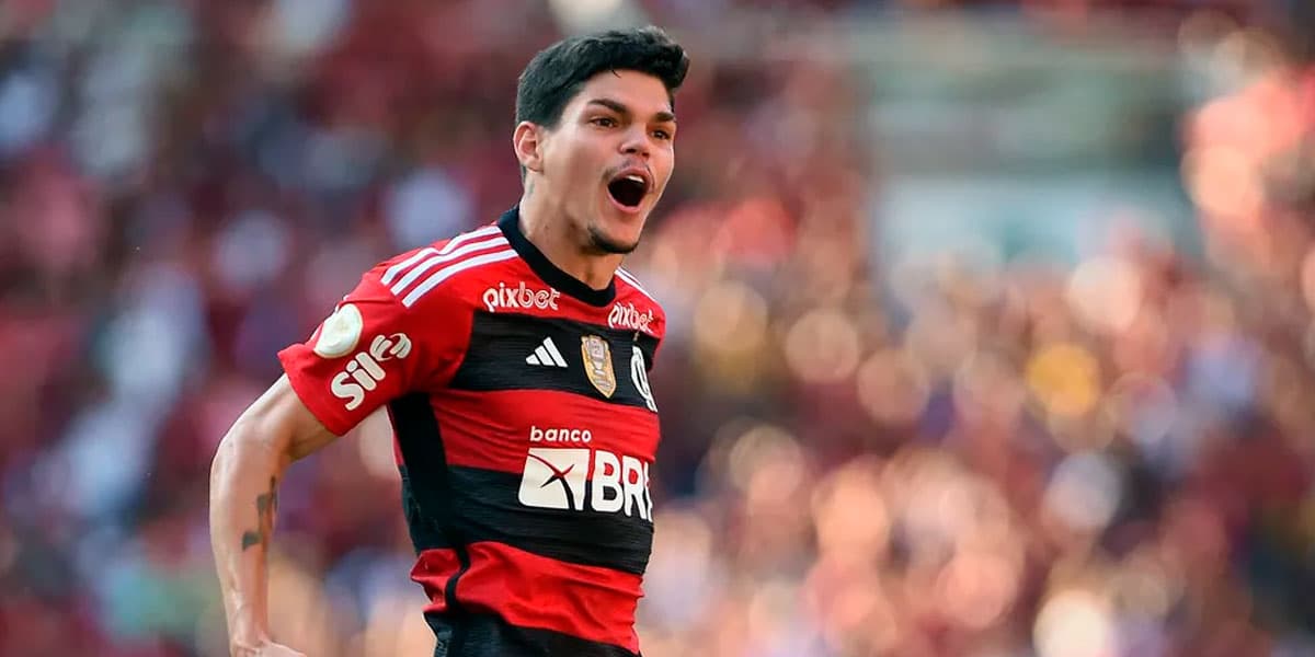 Ayrton Lucas comemorando gol no Flamengo - Foto: André Durão Ayrton Lucas comemorando gol no Flamengo - Foto: André Durão