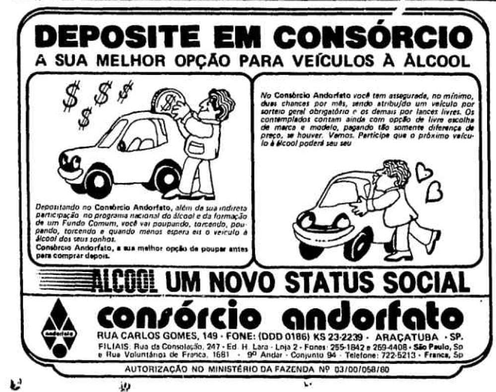Banner de Consórcio Andorfato - Foto Reprodução Internet