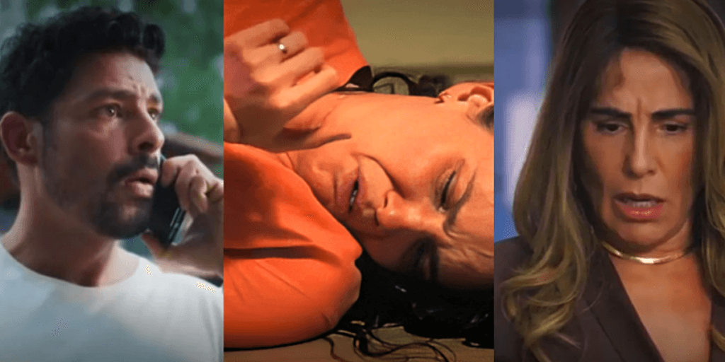 Terra e Paixão - Caio tem contas esvaziadas, Andrade parte pra cima de Lucinda e Irene dá facada em Antônio