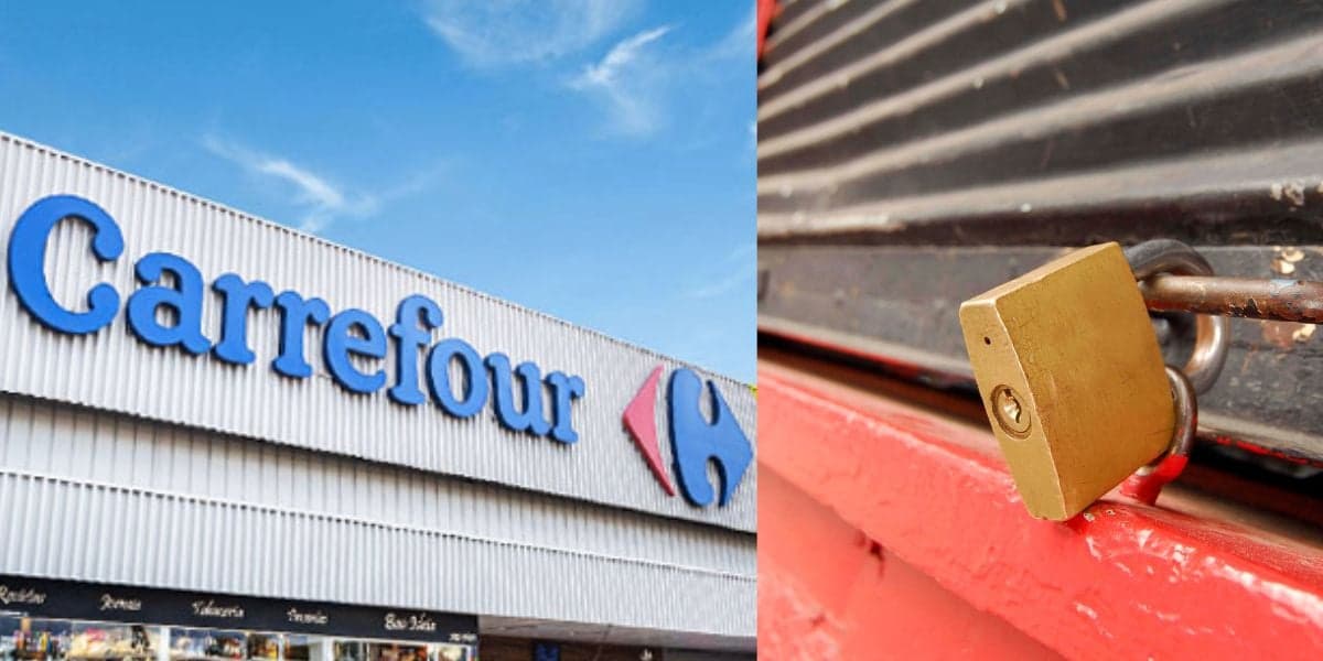 Carrefour e loja fechada (Foto: Reproduções / Internet / Canva)