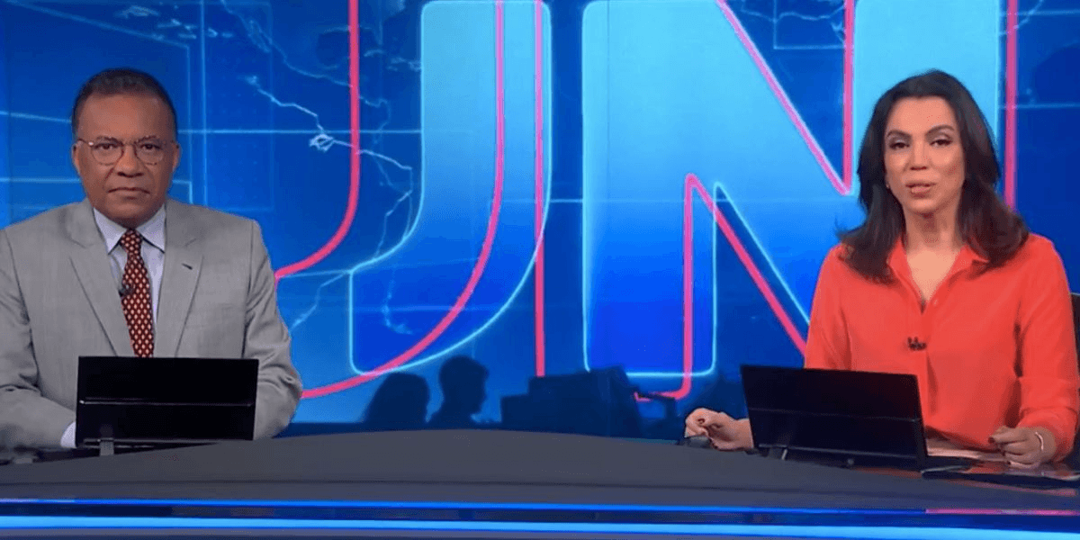 Heraldo Pereira e Ana Paula Araújo no 'Jornal Nacional' (Foto: Reprodução/ Internet)