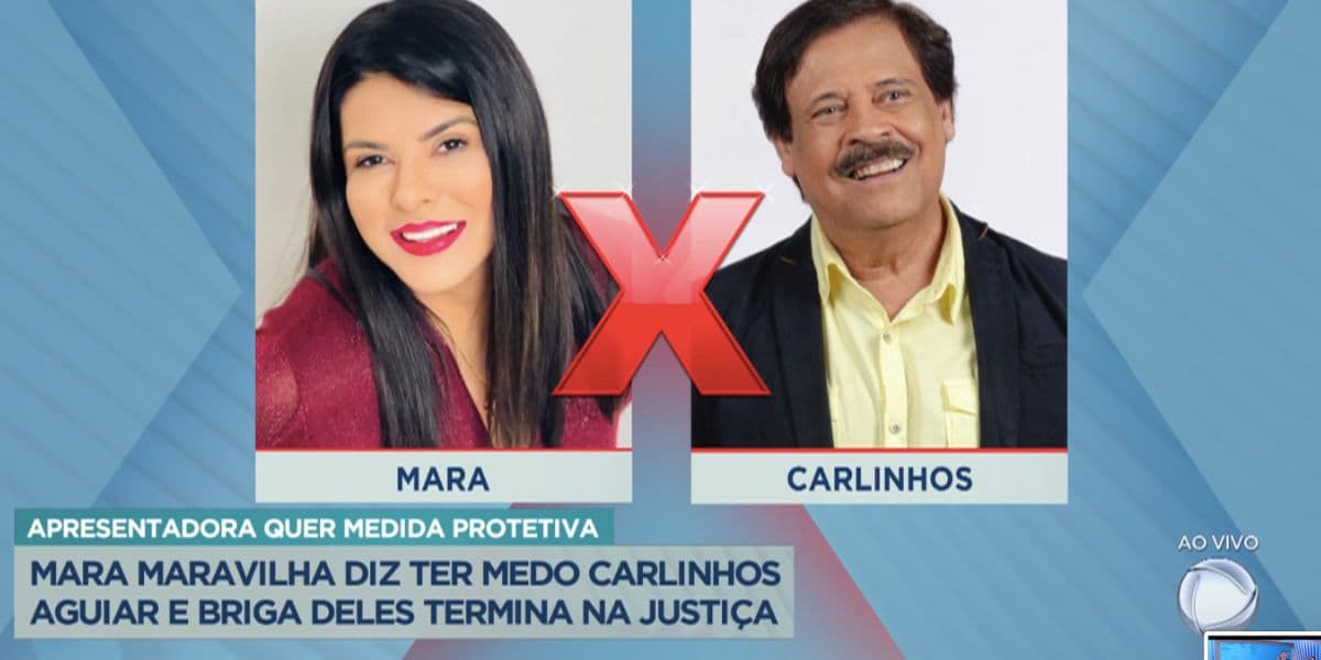 Mara Maravilha e Carlinhos Aguiar (Foto: Balanço Geral / Record) 