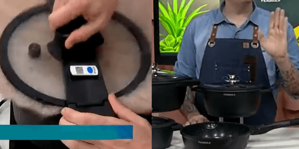 Panela de pressão estoura em comercial de TV, ao vivo, e atinge famoso apresentador: "Todo vapor"