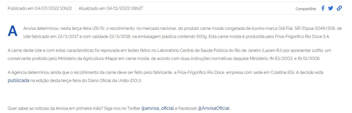 Anvisa emite comunicado sobre produto (Foto: Reprodução)