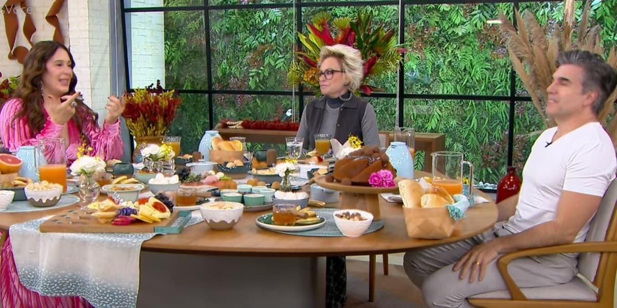 Claudia Raia e Jarbas no programa de Ana Maria Braga (Foto: Reprodução/TV Globo)
