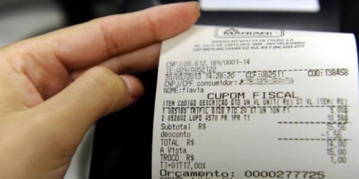CPF na nota fiscal (Foto: Reprodução/Internet)