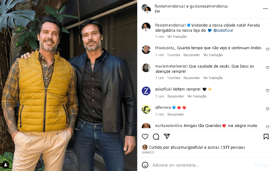 Flávio e Gustavo mudaram de profissão (Foto: Reprodução/ Instagram)