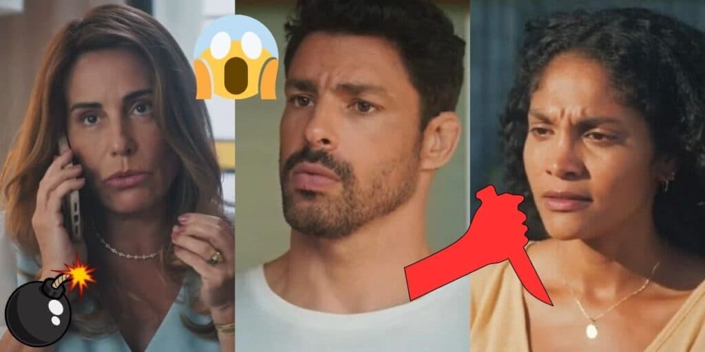 Terra e Paixão - Caio surta, decide mudar de lado ao se unir com Irene e dá facada em Aline