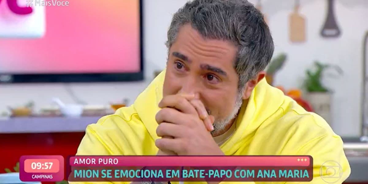 Marcos Mion não conseguiu segurar suas lágrimas ao falar de Romeo, seu filho autista (Reprodução: Globo)