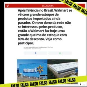 Notícia fake que aterrorizou internautas sobre o Walmart (Foto: Reprodução / Internet)