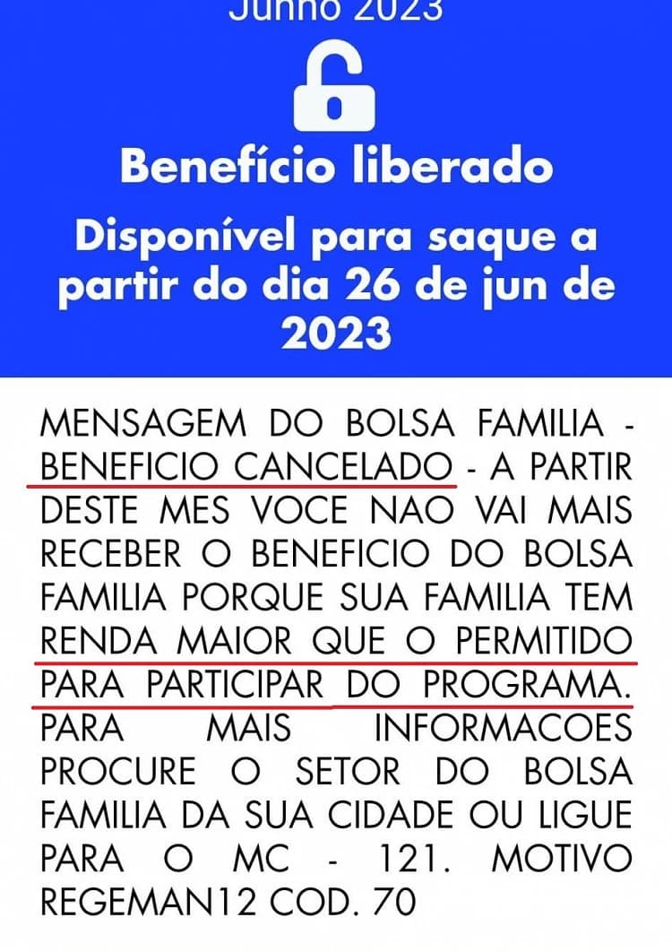 Bolsa Família cancelado no mês de junho (Foto: Ache Concurso)