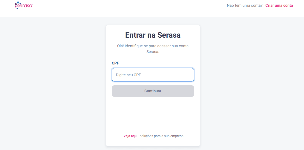 Consulta de CPF no Serasa (Foto: Reprodução/site Serasa)