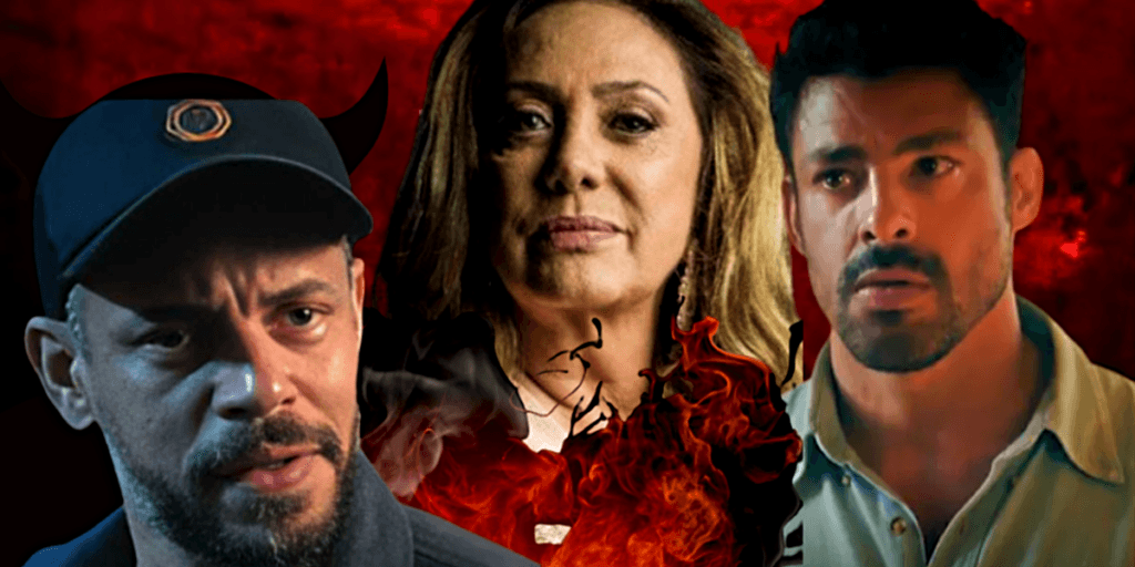 Terra e Paixão - Após saber que é irmão de Caio, Jonatas incorpora o diabo para destruir Agatha: "Pilantra"