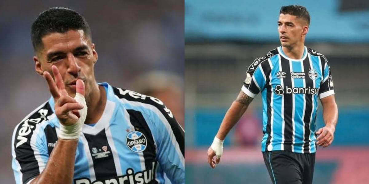 Suárez, atacante do Grêmio (Montagem TV Foco).