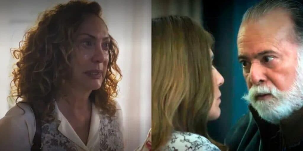 Terra e Paixão - Antônio muda de lado após volta de Agatha, dá facada em Irene e perde o chão: "Vai embora"