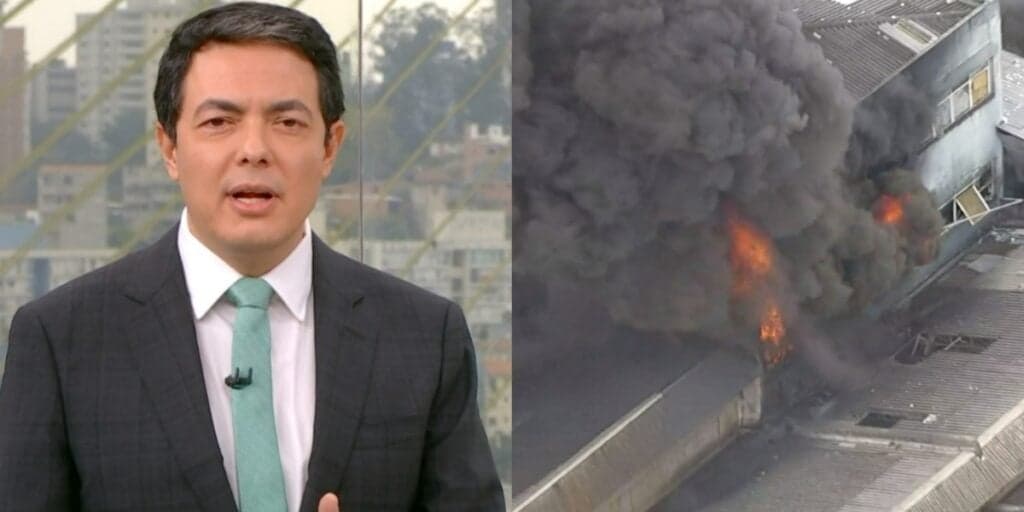 “Neste momento”: Alan Severiano abre jornal às pressas, anuncia incêndio na Globo e imagens geram terror