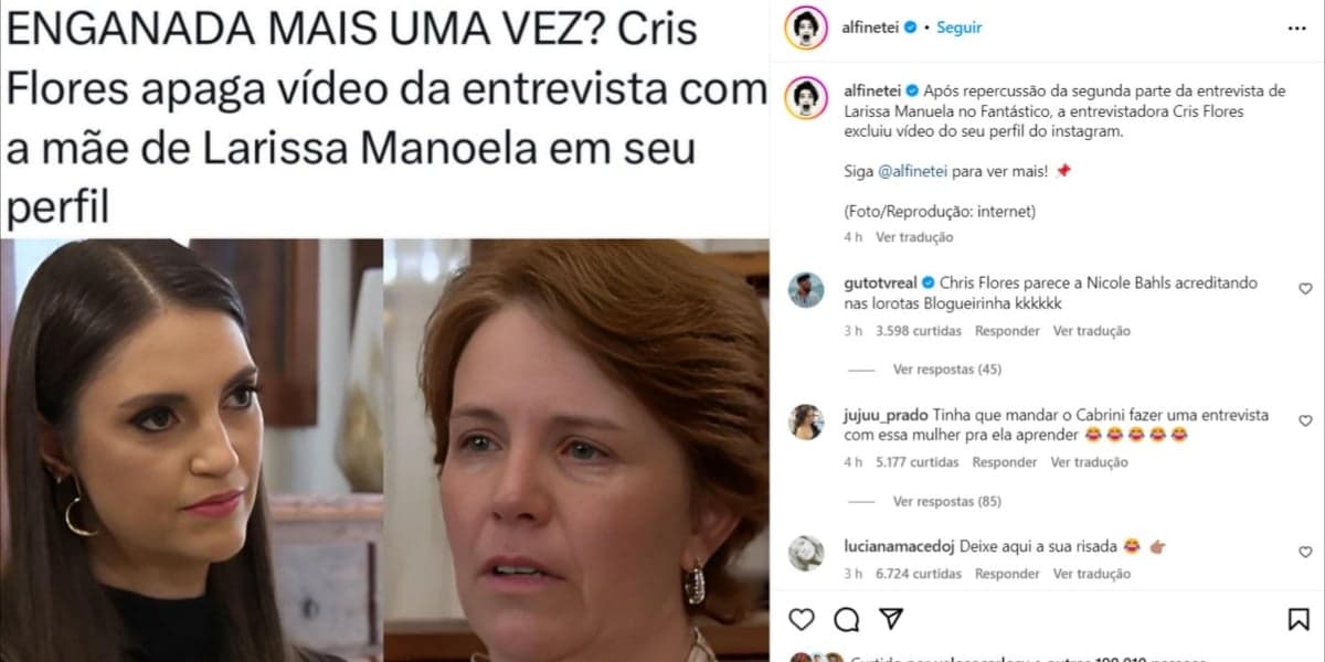 Chris Flores entrevistou Silvana Taques (Foto: Reprodução/Instagram)