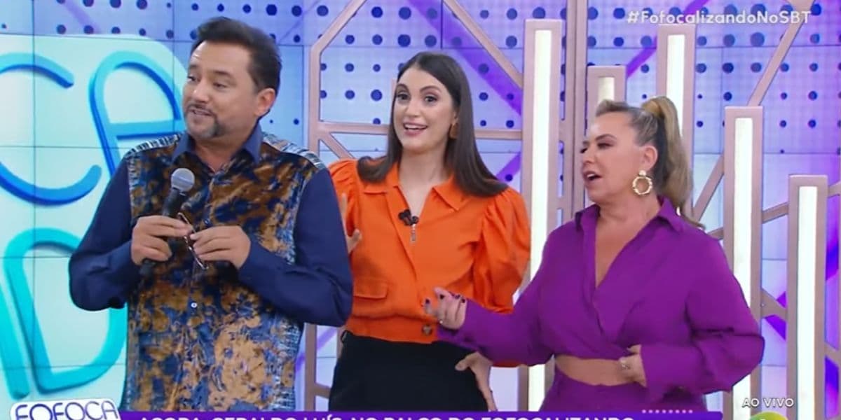 O jornalista reencontrou sua grande amiga, Flor, no Fofocalizando (Reprodução: SBT)