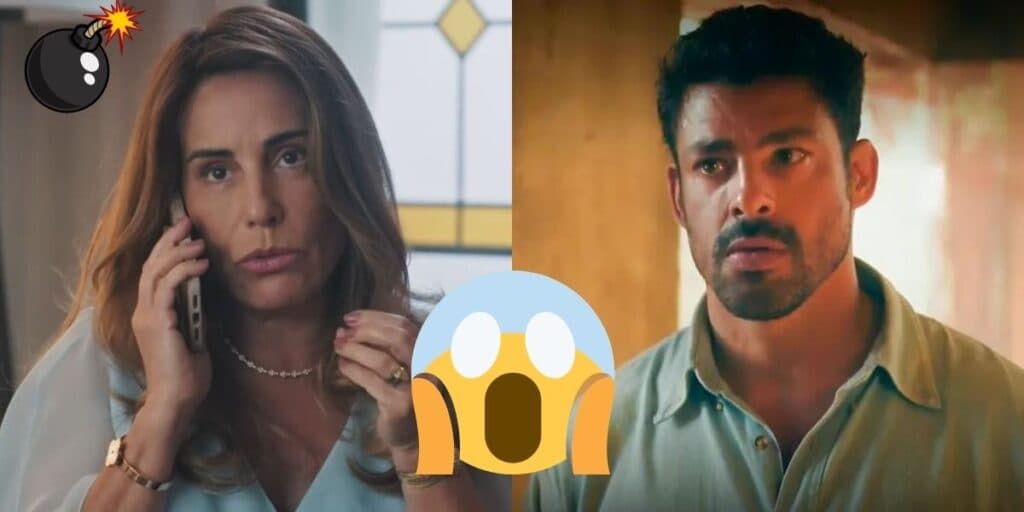Terra e Paixão - Irene arma plano sórdido para derrubar Caio, mas leva facada de Anely e vai ao chão