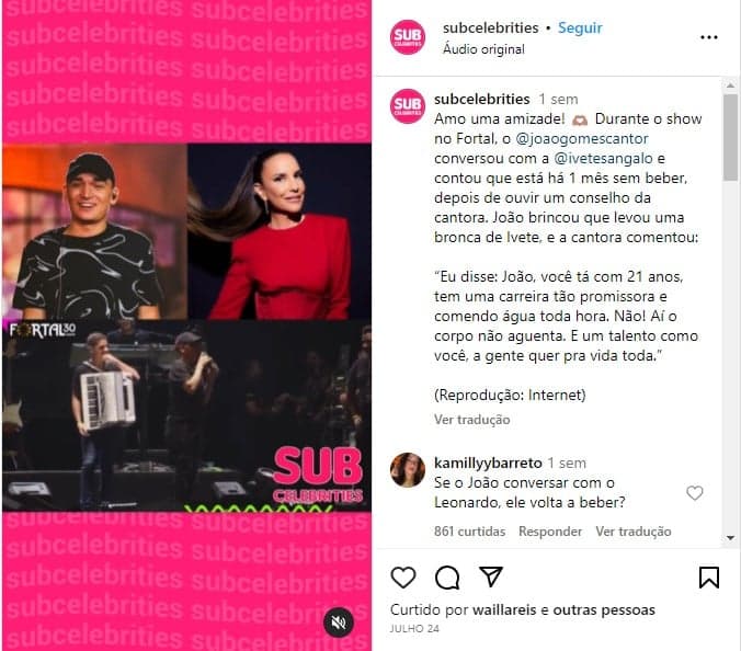 Ivete Sangalo aconselhou João Gomes (Foto: Instagram)