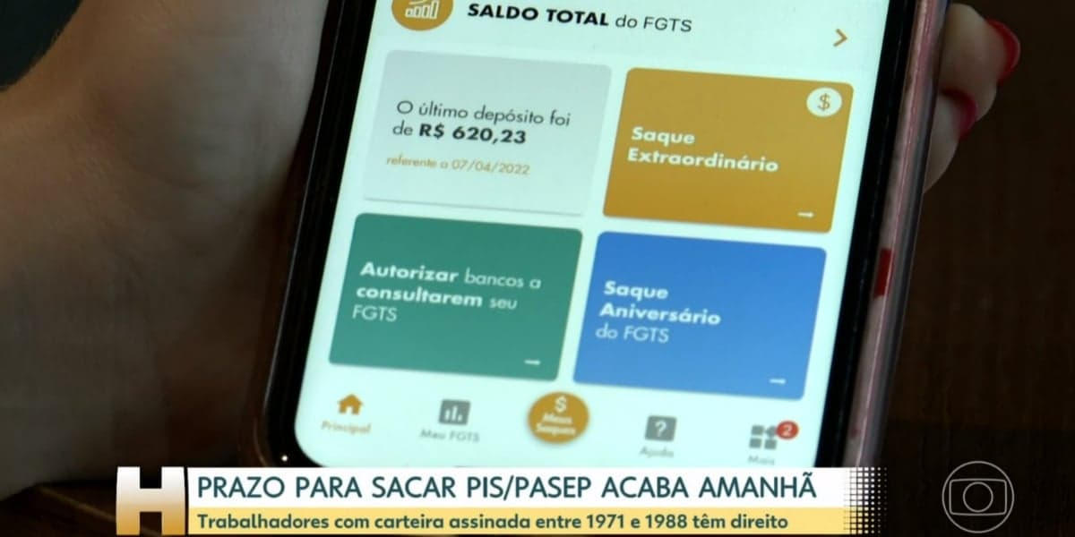 Consulta do PIS/Pasep pelo aplicativo do FGTS (Foto: Reprodução/TV Globo)