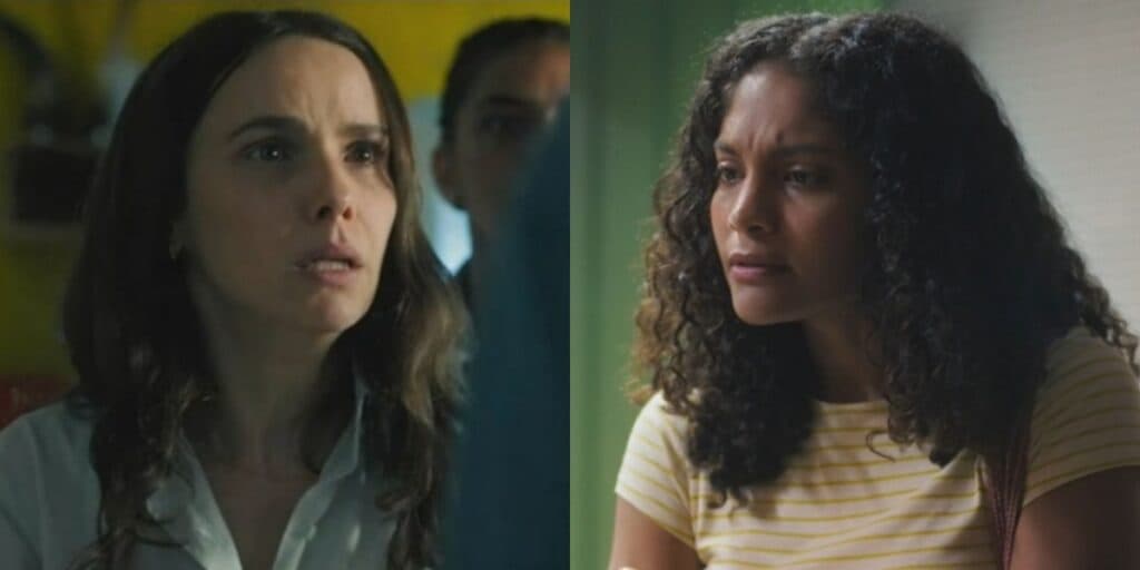 Terra e Paixão - Aline perde o chão ao descobrir estado de Lucinda após surra de Andrade e internação grave