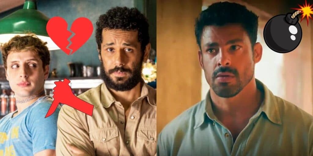 Terra e Paixão - Após relação gay, Ramiro dá facada no peito de Kelvin e Caio recebe alerta macabro sobre morte