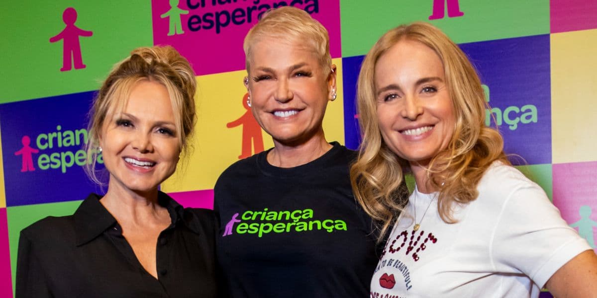 Xuxa, Angélica e Eliana juntas durante o programa de solidariedade (Reprodução: Internet)
