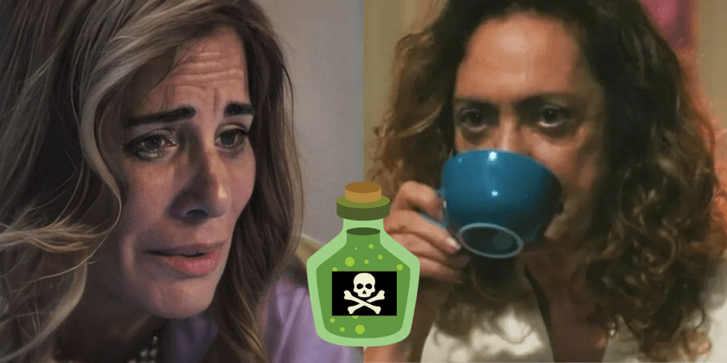 Agatha fica prestes a mandar Irene para o inferno com veneno mortal e tortura a inimiga em Terra e Paixão