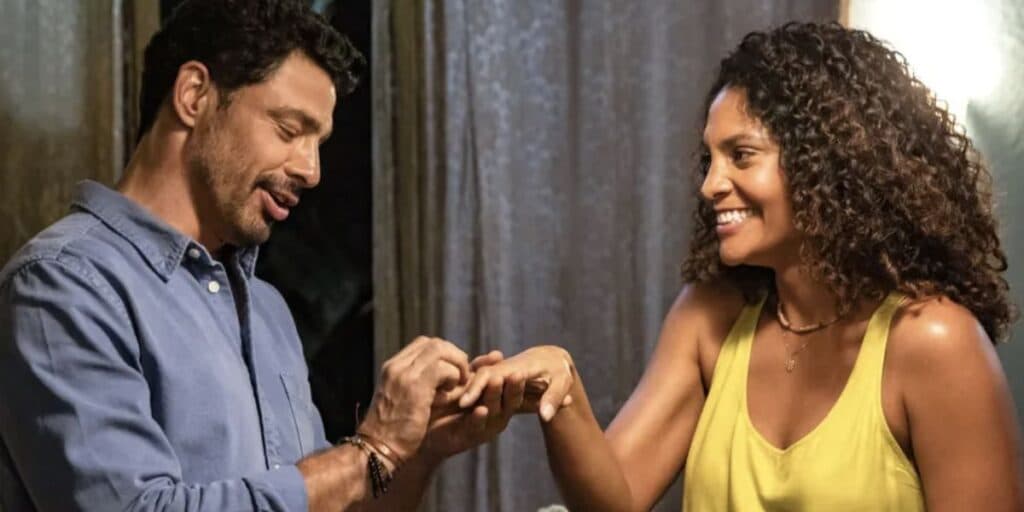 Terra e Paixão - Revelação sobre irmão biológico explode em pleno noivado de Caio e Aline: "É meu irmão"
