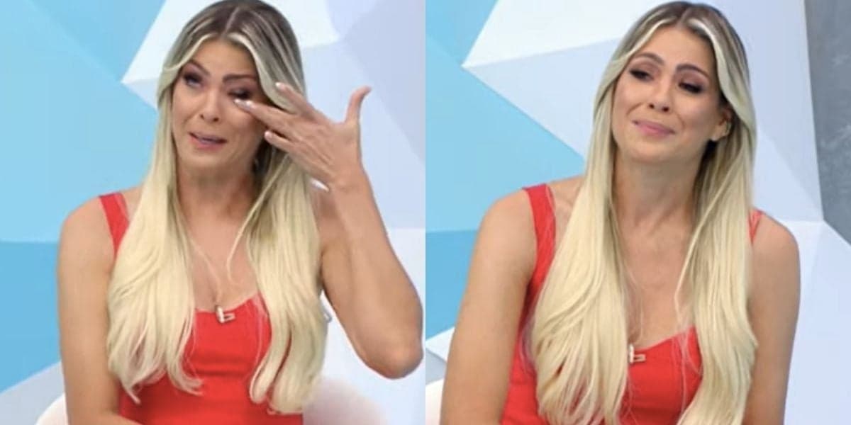 Renata Fan chorando durante o Jogo Aberto (Foto: Reprodução / Band)