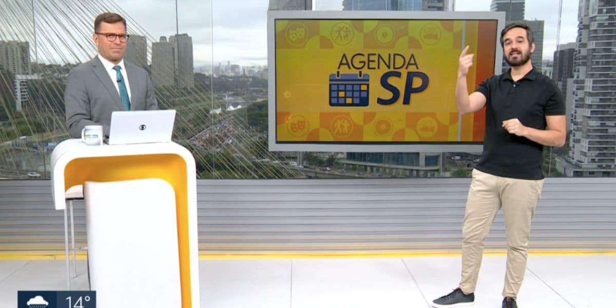 Rodrigo Bocardi e Guilherme no Bom Dia São Paulo (Foto: Reprodução / Globo)