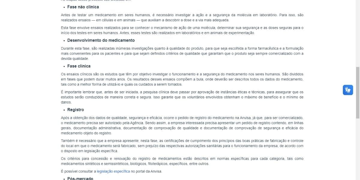 Passo a passo da ANVISA para o registro de um novo medicamento. (Foto: Reprodução / Internet)