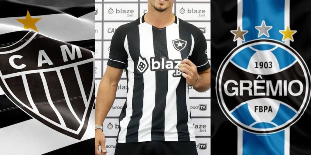 R$ 15 milhões e concorrência pesada: Galo e Grêmio abrem os cofres para arrancar estrela do Botafogo